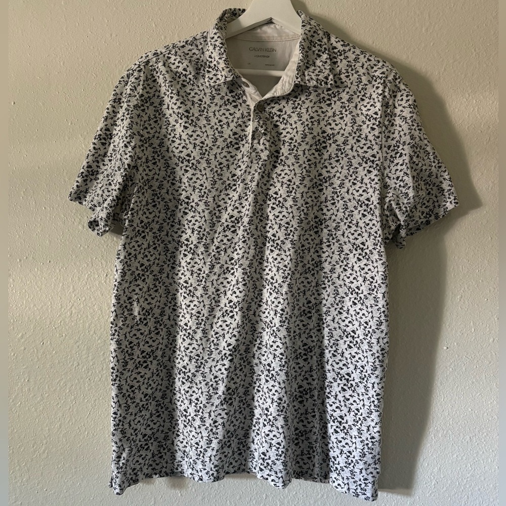 Calvin Klein Men’s White Short-Sleeve Polo Shirt